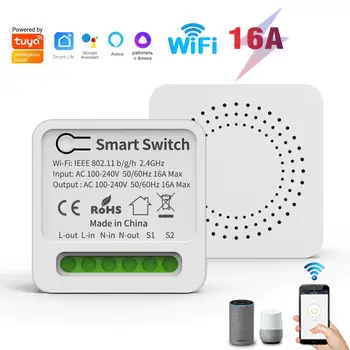 16a 10a MINI Wifi/Zigbee Smart Switch Ovládanie Smart Switch Cez Alexa Domovská stránka Google Yandex Alice Wifi Smart Switch Tuya Smart