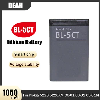 1PCS 3,7 V 1050mAh BL-5CT BL 5CT BL5CT Lítiové Náhradné Batérie Pre Nokia 3720 5220 5220XM 6730 6330 6303i C5-02 C3-01 C5-00