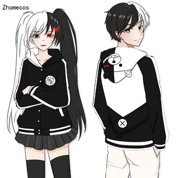 2020 Nové módne Dospelých unisex anime danganronpa monokuma bavlny s kapucňou bundy cosplay oblečenie pre ženy pluz veľkosť