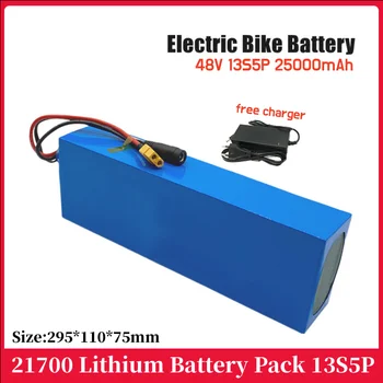 48V 25Ah Elektrický Bicykel 21700 Lítiové Batérie, 13S5P 1000W Skúter Batéria 48V 25AH Elektrický Bicykel, Batéria+54.6 V 2A Nabíjačku