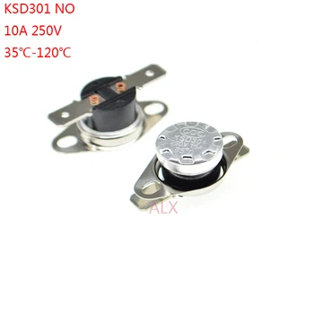 5 KS KSD301 250V 10A termostat teploty Tepelného spínača bežne otvorené 35 40 45 50 60 70 75 80 90 100 110 120 Stupne