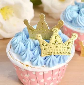 50 Ks/veľa Zlata Princezná Koruny Lesk Cupcake Vňaťou Narodeninovú Tortu Vňaťou pre Chlapcov, Dievčatá Narodeninovej Party Cake Dekorácie