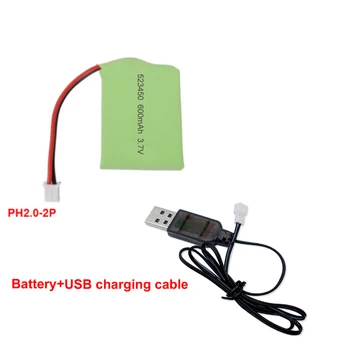 523450 3,7 V Li-ion, 600mAh Batérie s PH2.0 alebo SM Konektor a USB Nabíjačku pre Hračky