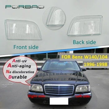 Auto Transparentné Tienidlo Lampy Svetlometov Kryt Objektívu Sklo Shell Masky Svetlometu Na Mercedes-Benz W140 104 1996 1997 1998