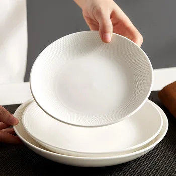 Biely hlboký tanier tanier tanier domov kreatívne varenie hotel riad high-end charakteristické keramické reštaurácia doska