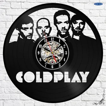 Coldplay Vinyl Nástenné Hodiny Dekor Fan Art Ručné Jedinečný Dizajn Originálny Darček aplikácie saati