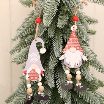 Drevené Vianočný Stromček Gnome s Nohami Prívesok Visí Dreva Gnome Remesiel pre Vnútorné Vonkajšie Záhradné Dvore Dekorácie Dodanie