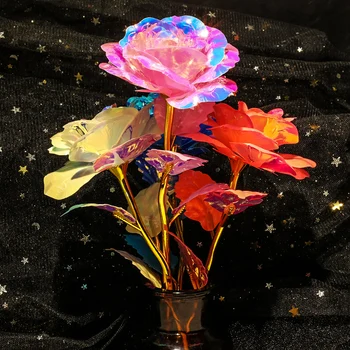 Farebné Umelé Kvety Svietiť V Tme Simulácia Ruže Pre Svadobné Party valentínska Výzdoba Dodávky Kreatívny Darček