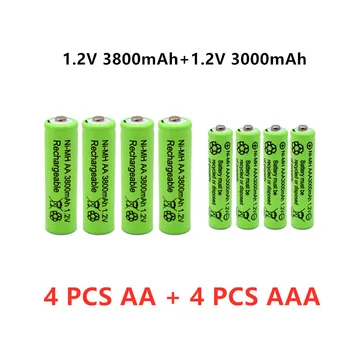 Hromady rechargeables AA 1.2 mAh, 3800 V AAA 3000mAh NI MH, horloge tuhnutia, torche, nokia MP3, jouets, remplace la batterie Ni-Mh