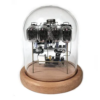 In12 Nixie Tube Clock Cyberpunk Odrazové Plochy Vacuum-tube Hodiny, Sklenené Kreatívne HOBBY Svietiť Trubice Hodiny Nostalgické Ručné Darček