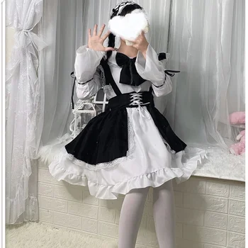 Kawaii Dievča Gothic Lolita Sukne Loli Cos Palác Princezná Sladké Lolita Japonský Roztomilý Dievča Milujúci Upratovanie, Pečenie Čipky Zástera Anime