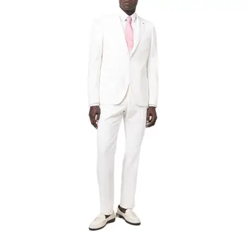 Klasické Formálne Muži Obleky 2 Ks Slim Fit Singel Svojim Biela Business Mužské Sako Sady Svadobné Nevesty Kostým Homme Oblečenie