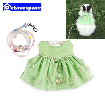 Králik Oblečenie Vodítku Bunny Sukne Malé Zvieratá Ťažné Lano Vonkajšie Výlet Oblečenie Králik Postroj Princezná Šaty Pet Príslušenstvo