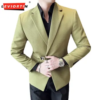 Kvalitné Letné Tenké Sako Bundy Pre Mužov Oblečenie 2023 Módne Pracky Dizajn Slim Fit Bežné Vyhovovali Coats Smoking Formálne 3XL