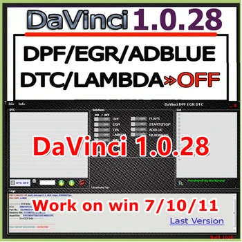 Najnovšie Davinci 1.0.28 PRO DPF EGR KLAPKY ADBLUE MIMO SOFTVÉR CHIPTUNING PREMAPOVANIE DAVINCI REMAP Pre Win 7/10/11