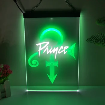 Princ Symbol 2 Farba Displeja LED Neónový nápis Domova Nový Rok Stenu Svadobné Spálne 3D Nočné Svetlo