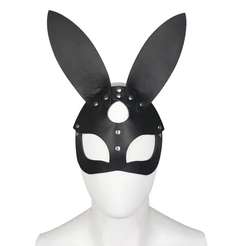 Sexy Fun Bunny Dievča PU Kožené Maska Halloween Karneval Party Mäkké Pohodlné Cosplay Masky Maškaráda Príslušenstvo Rekvizity Ženy