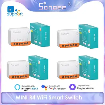 SONOFF MINI R4 Extrémne WiFi Smart Switch Cez R5 S-MATE Ovládanie Hlasom Alexa Google Home 2-Way Switch EWeLink SmartHome Automatizácie