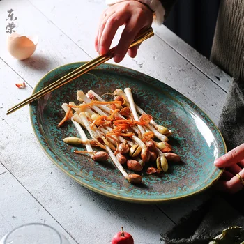 Stolový a kuchynský riad ryby dosku oválne sushi doska domácnosti mikrovlnný ohrev špeciálne tvarované dosky anti-scalding dizajn CN(Pôvodu)
