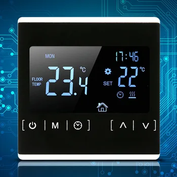 Thermoregulator Dotykový LCD Displej Termostat Pre Elektrické, Kúrenie Podlahové Systém, Regulátor Teploty Miestnosti