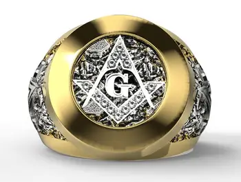 10pcs/veľa z Nehrdzavejúcej Ocele Drahokamu Slobodomurárstva Krúžok Freemason Symbol G Freemason Titanium Prsteň Zadarmo Mason Prstene pánske Šperky