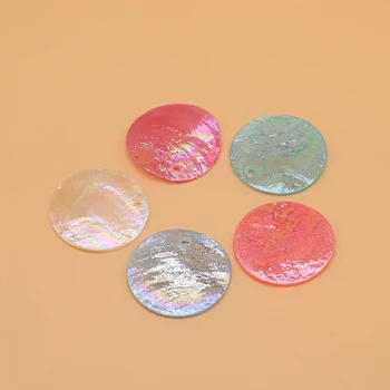 5/súbor Prírodných Shell Disku Farebné Shell Kúzlo Korálky DIY Náušnice, Náhrdelník Šperky Materiál Príslušenstvo Darček