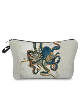 Japonský Ukiyo Cosmetic Bag Classic Ženy Octopus Vzor Skladovanie Make-Up Vak Mini Toaletná Taška Na Cestovanie Prenosné Dieťa Peračník