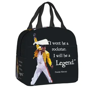Rocková Legenda Freddie Mercury Izolované Obed Tašky pre Ženy Britský Spevák Prenosný Chladič Tepelnej Bento Box Deti v Školskom veku