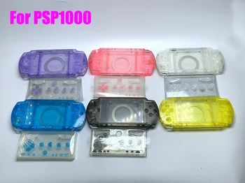 Transparant Jasné Farby Kompletné Bývanie Prípade PSP1000 PSP 1000 Hry Konzoly Shell Modularitou Kryt S Tlačidlami Skrutky Súpravy